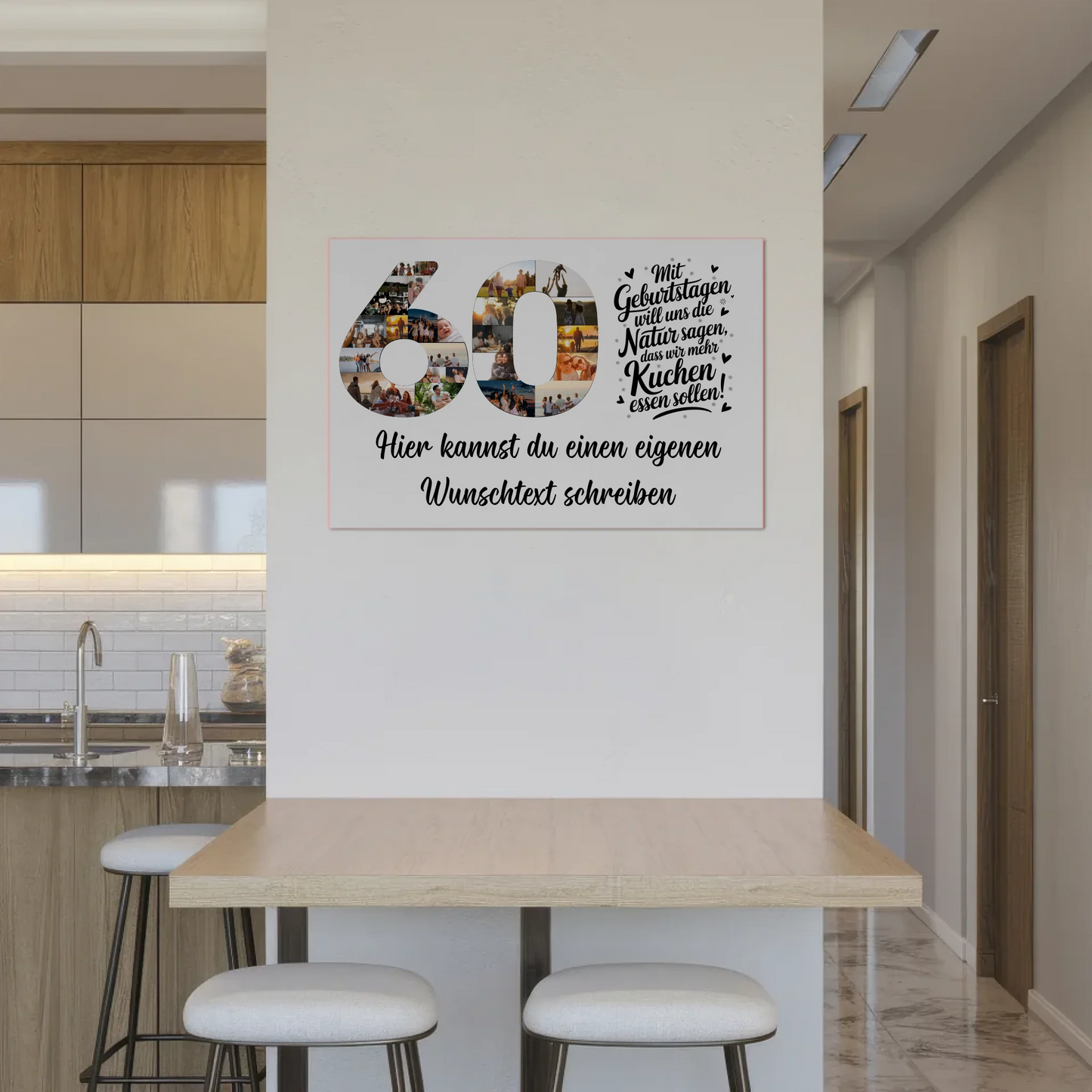 Magnet Poster mit Wunschtext 60 Geburtstag Mehr Kuchen