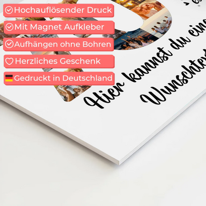 Magnet Wandbild mit Unterschriften 70 Geburtstag Kuchen