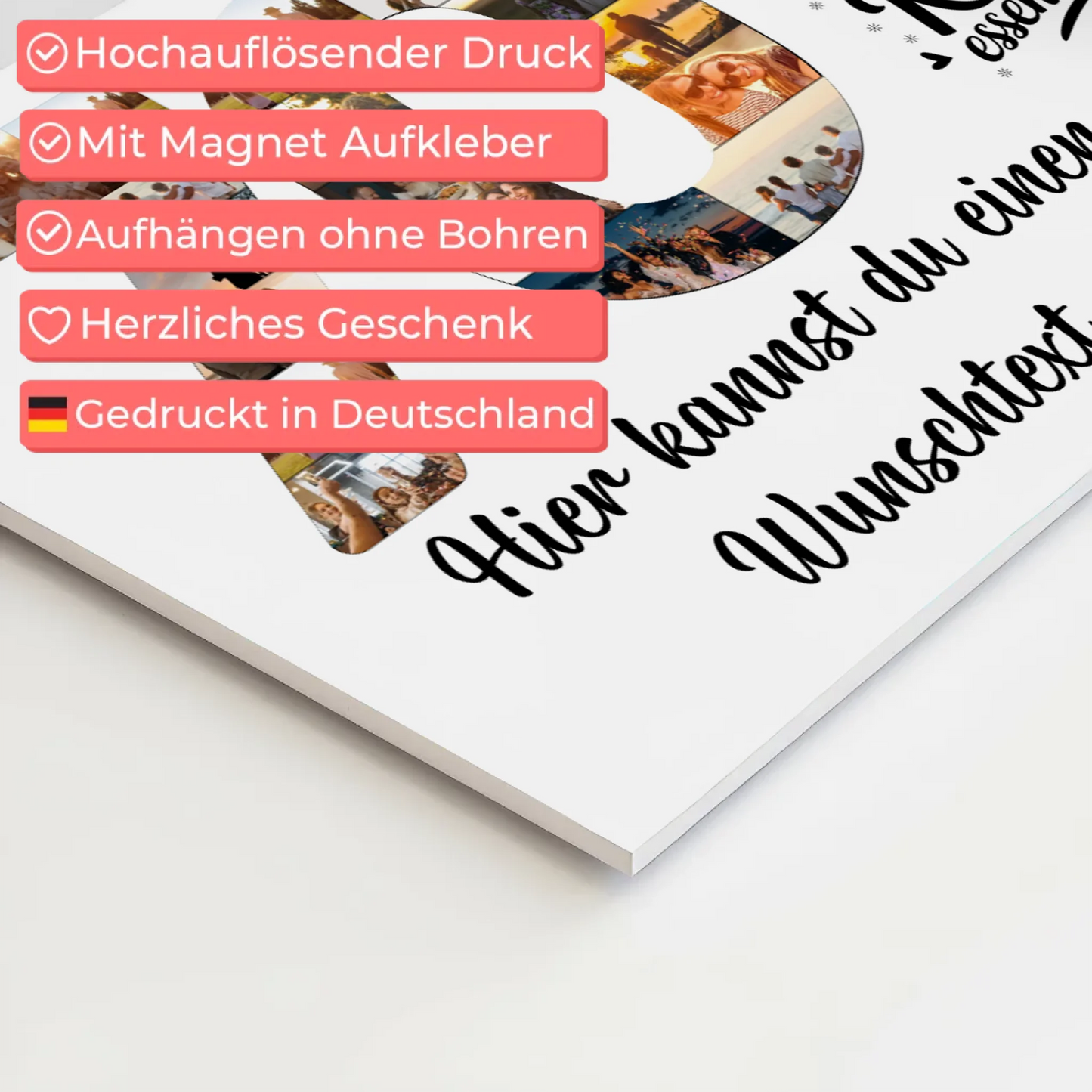 Magnet Wandbild mit Unterschriften 70 Geburtstag Kuchen