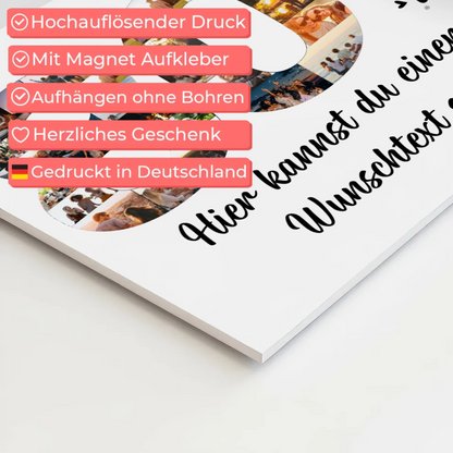 Magnetisches Fotoboard Poster mit Wunschtext 80 Geburtstag