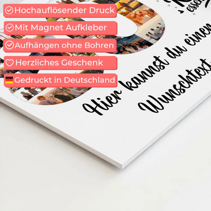 Magnetisches Fotoboard Poster mit Wunschtext 80 Geburtstag