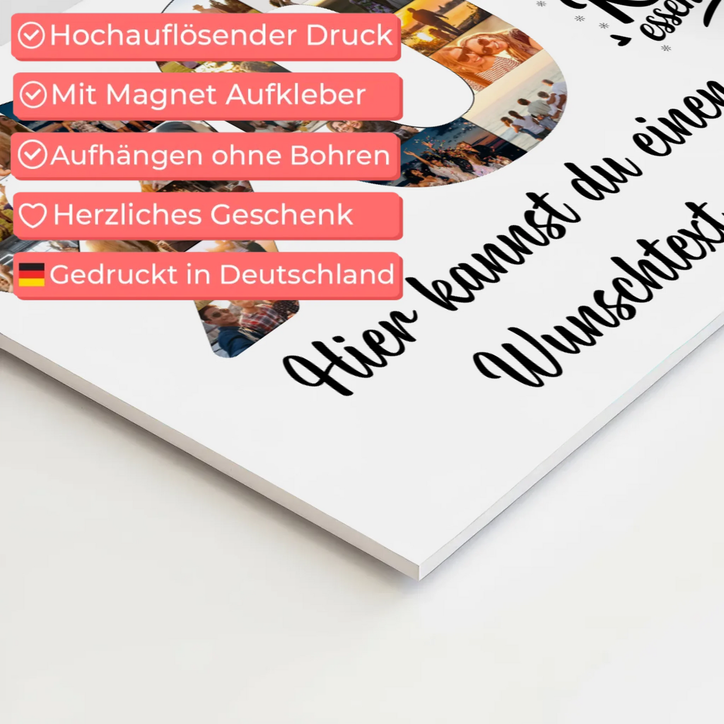 Fotoboard Magnet Poster mit Unterschriften 90 Geburtstag Kuchen