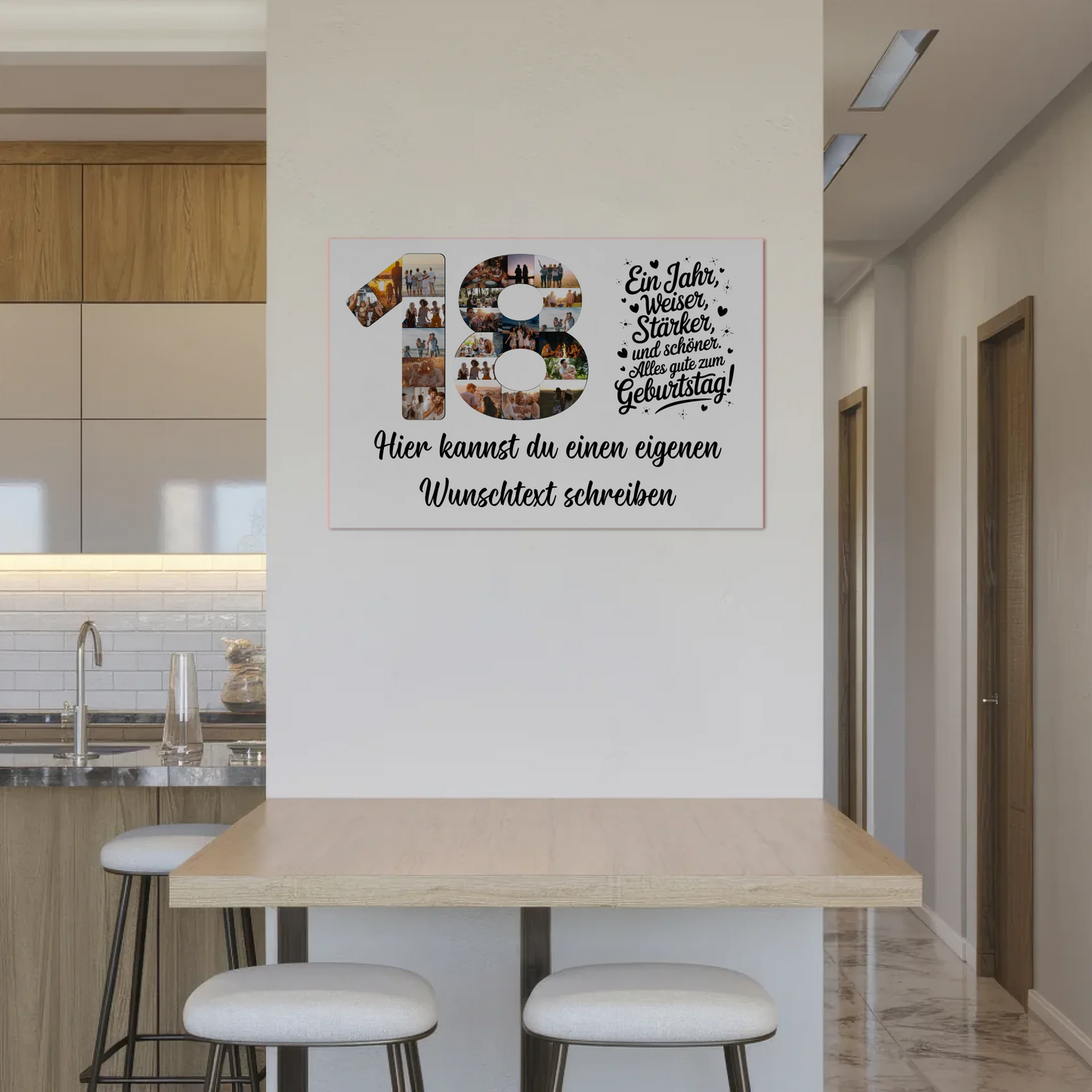 Fotoboard Poster magnetisch mit Wunschtext 18 Geburtstag