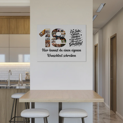Fotoboard Poster magnetisch mit Wunschtext 18 Geburtstag