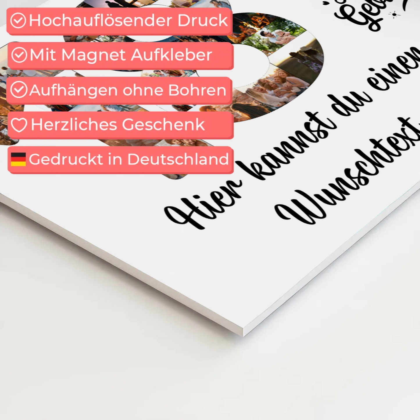 Fotoboard Poster magnetisch mit Wunschtext 18 Geburtstag
