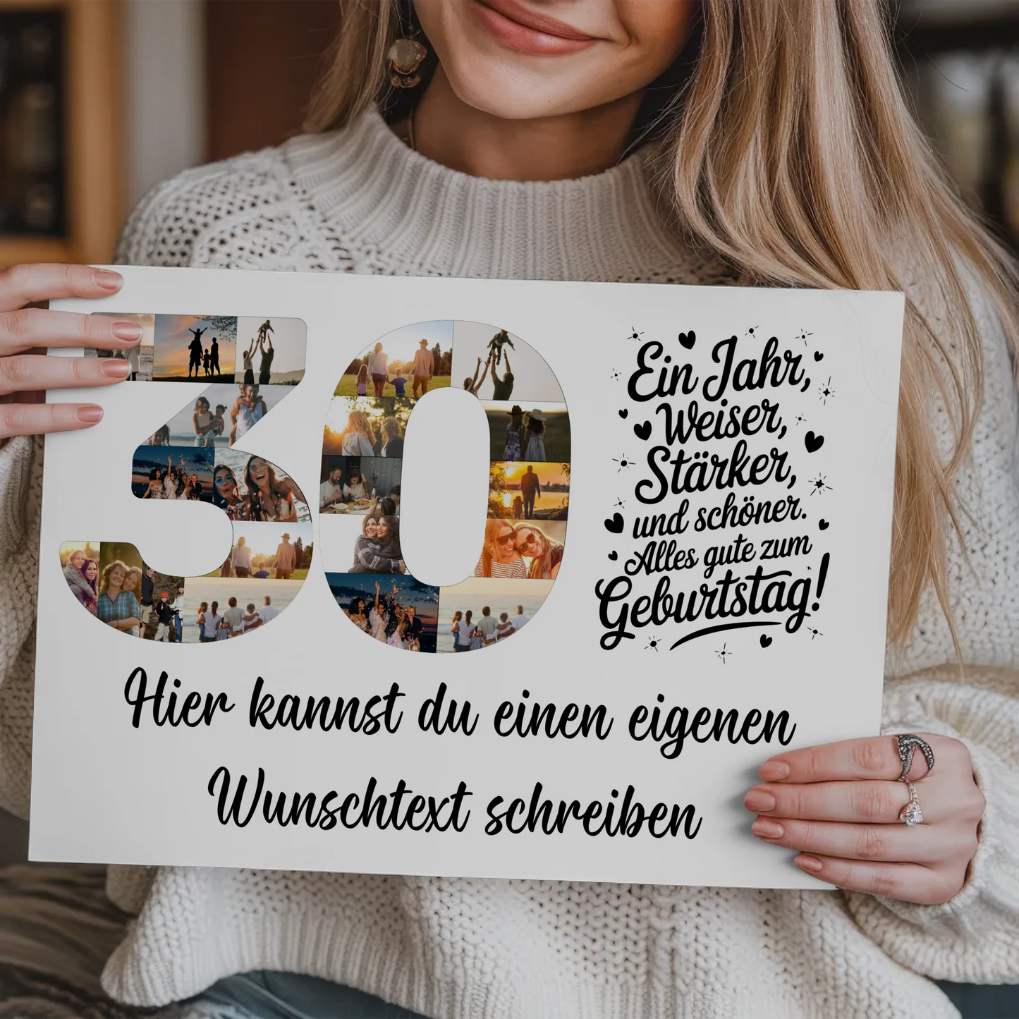 Magnet Poster mit Wunschtext 30 Geburtstag Weiser Stärker