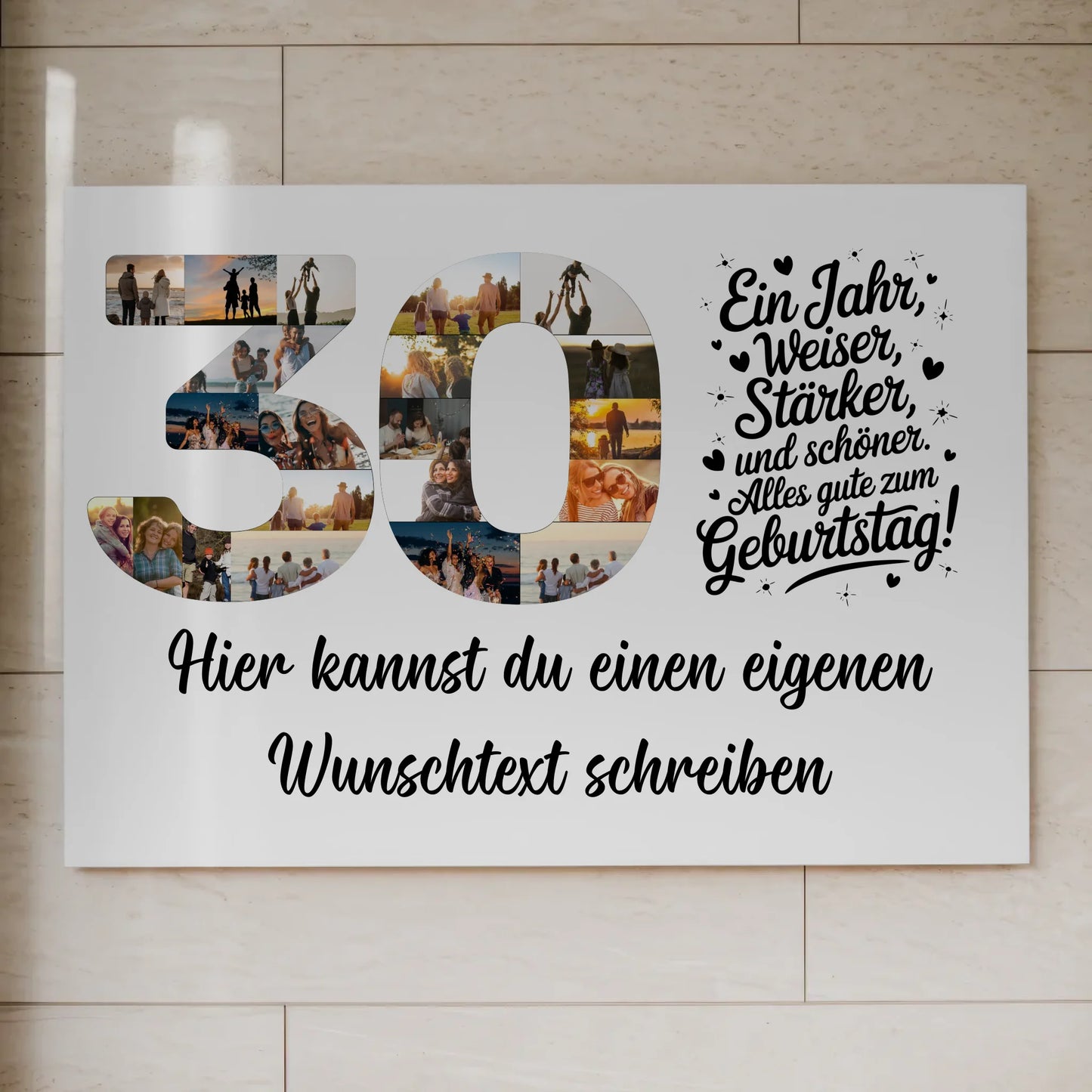 Magnet Poster mit Wunschtext 30 Geburtstag Weiser Stärker