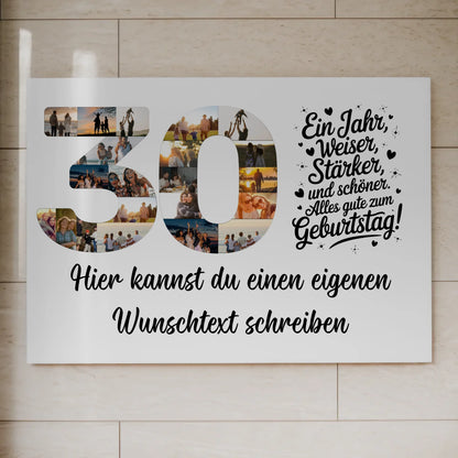 Magnet Poster mit Wunschtext 30 Geburtstag Weiser Stärker