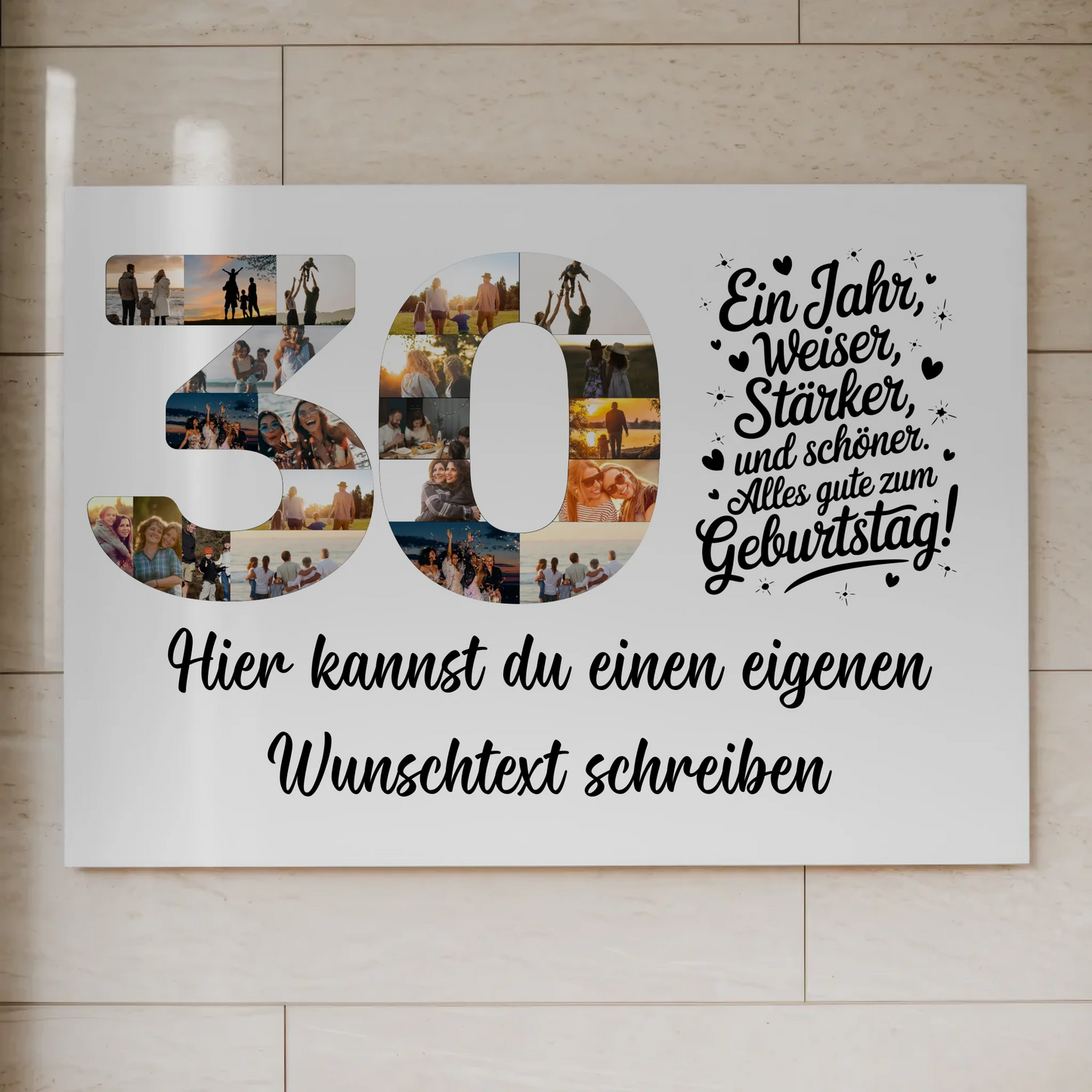 Magnet Poster mit Wunschtext 30 Geburtstag Weiser Stärker