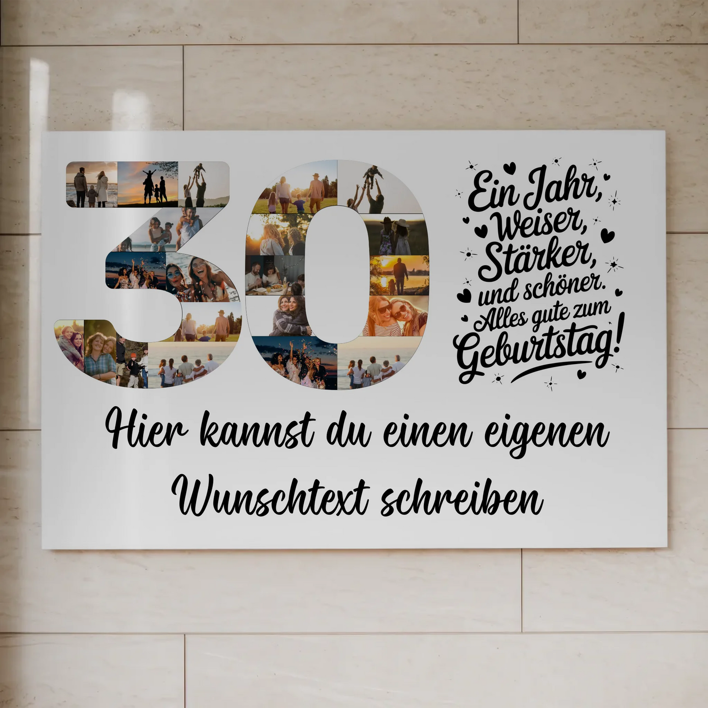 Magnet Poster mit Wunschtext 30 Geburtstag Weiser Stärker