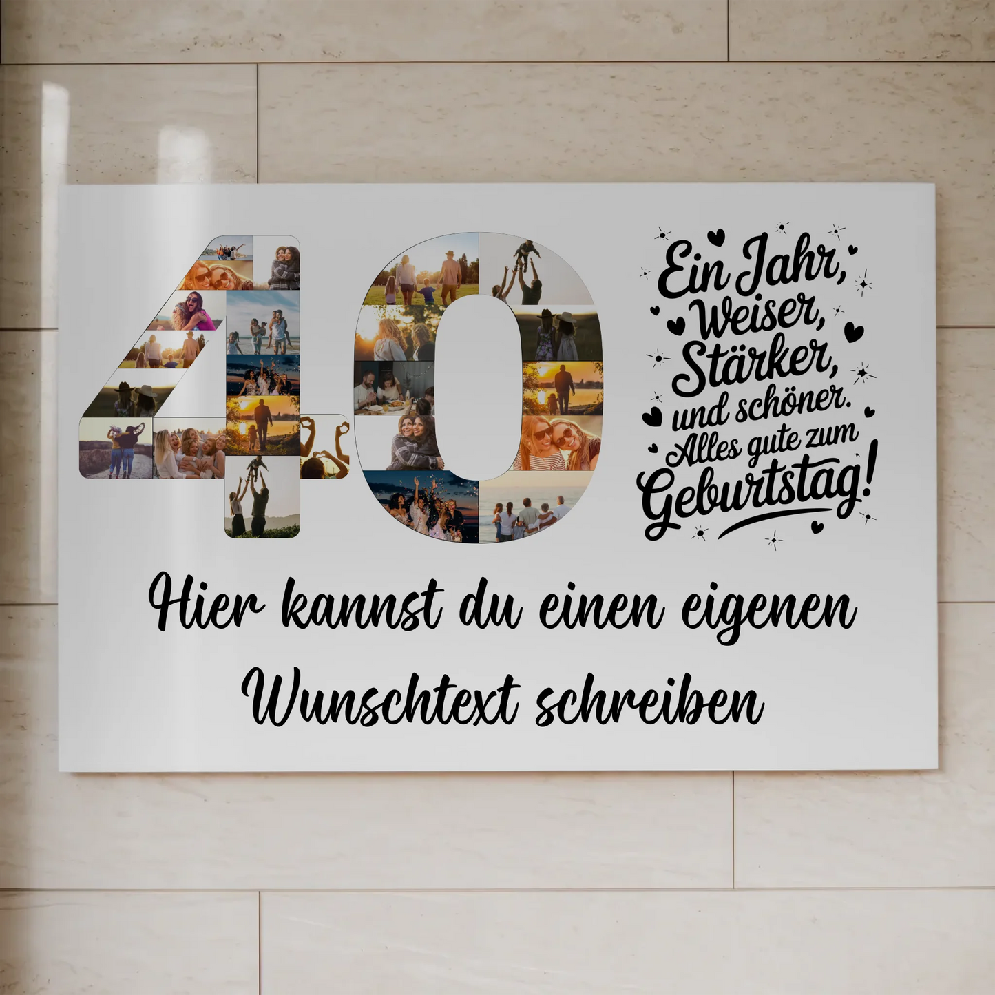 Magnet Wandbild mit Unterschriften 40 Geburtstag Weisheit
