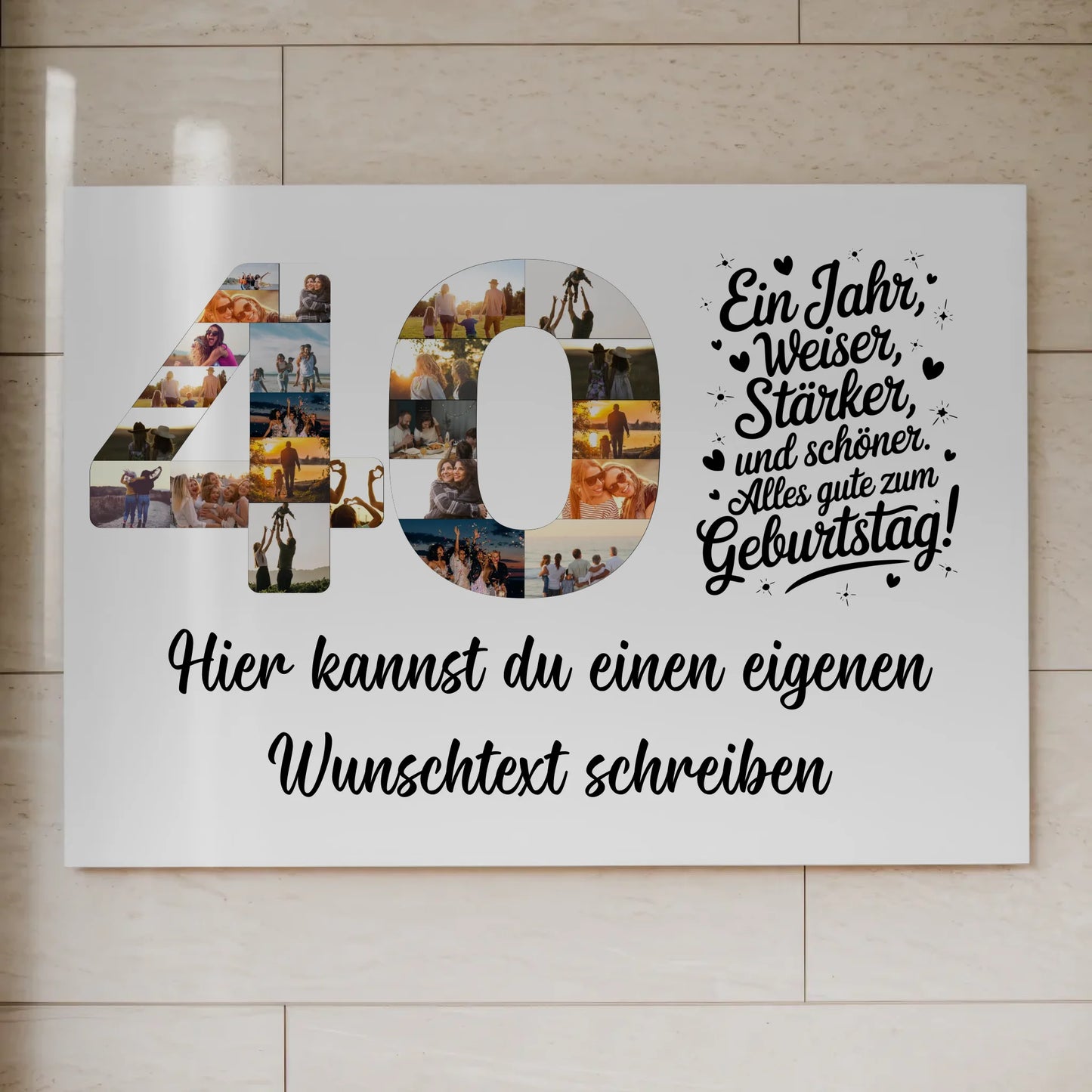 Magnet Wandbild mit Unterschriften 40 Geburtstag Weisheit