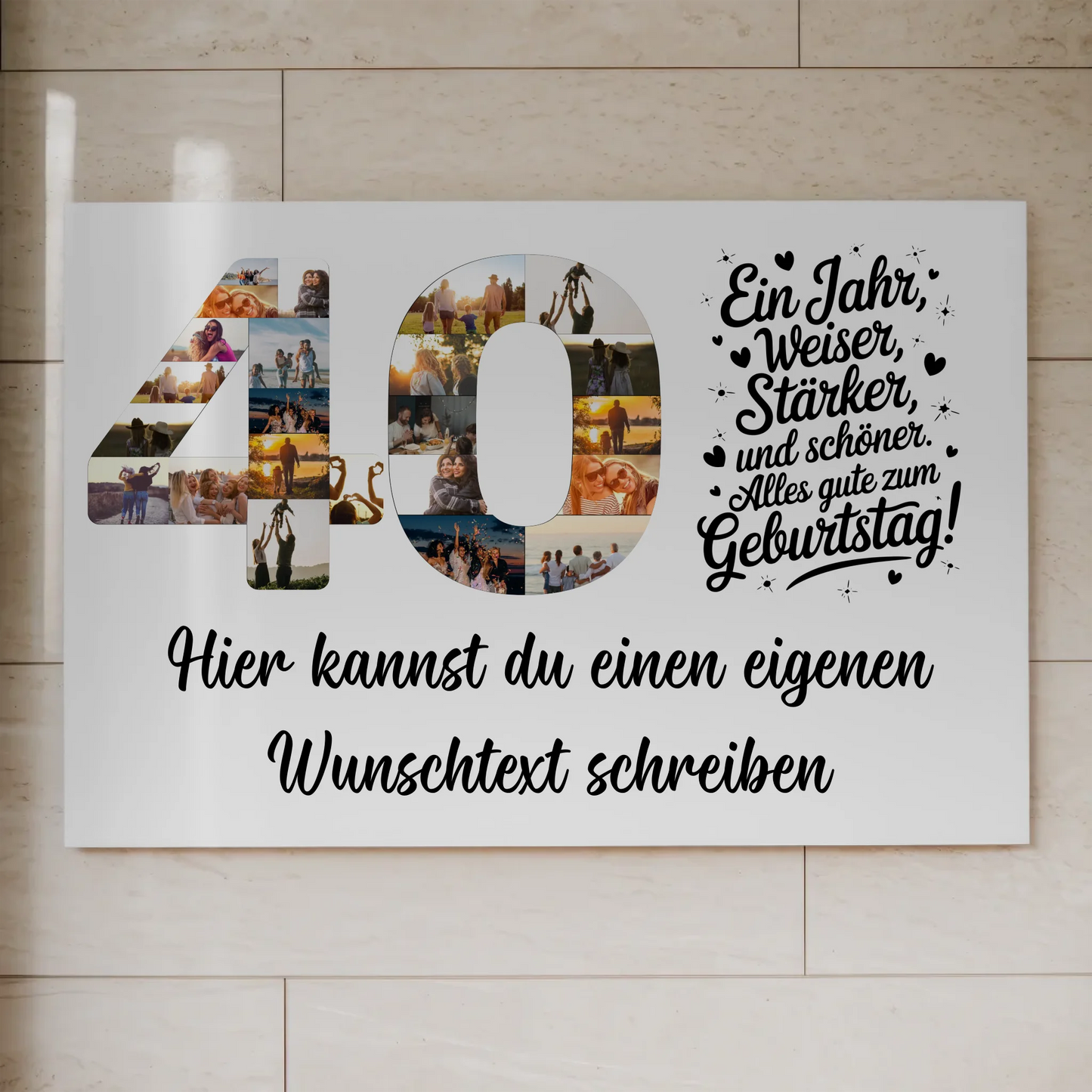 Magnet Wandbild mit Unterschriften 40 Geburtstag Weisheit