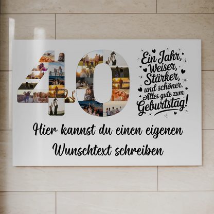 Magnet Wandbild mit Unterschriften 40 Geburtstag Weisheit