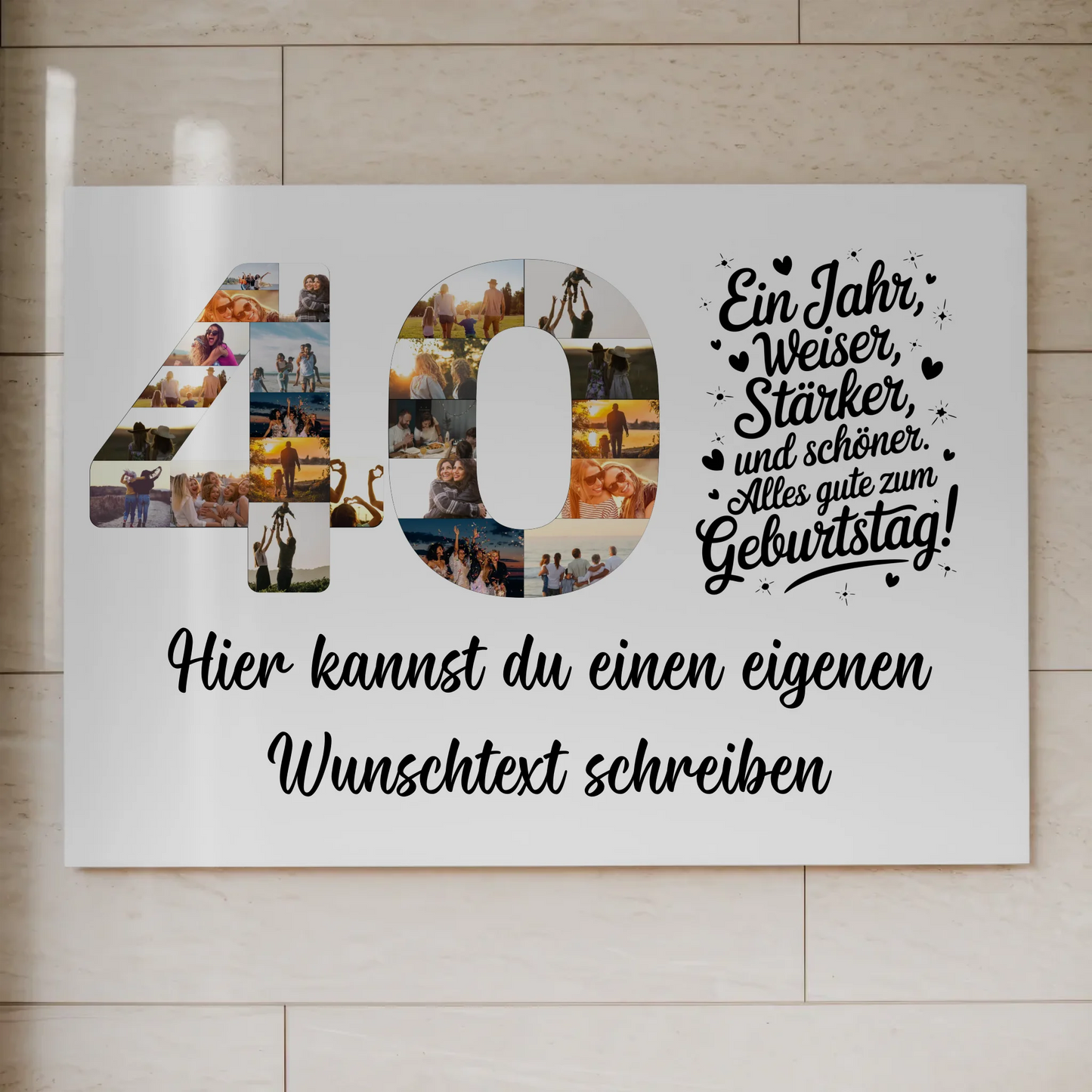 Magnet Wandbild mit Unterschriften 40 Geburtstag Weisheit