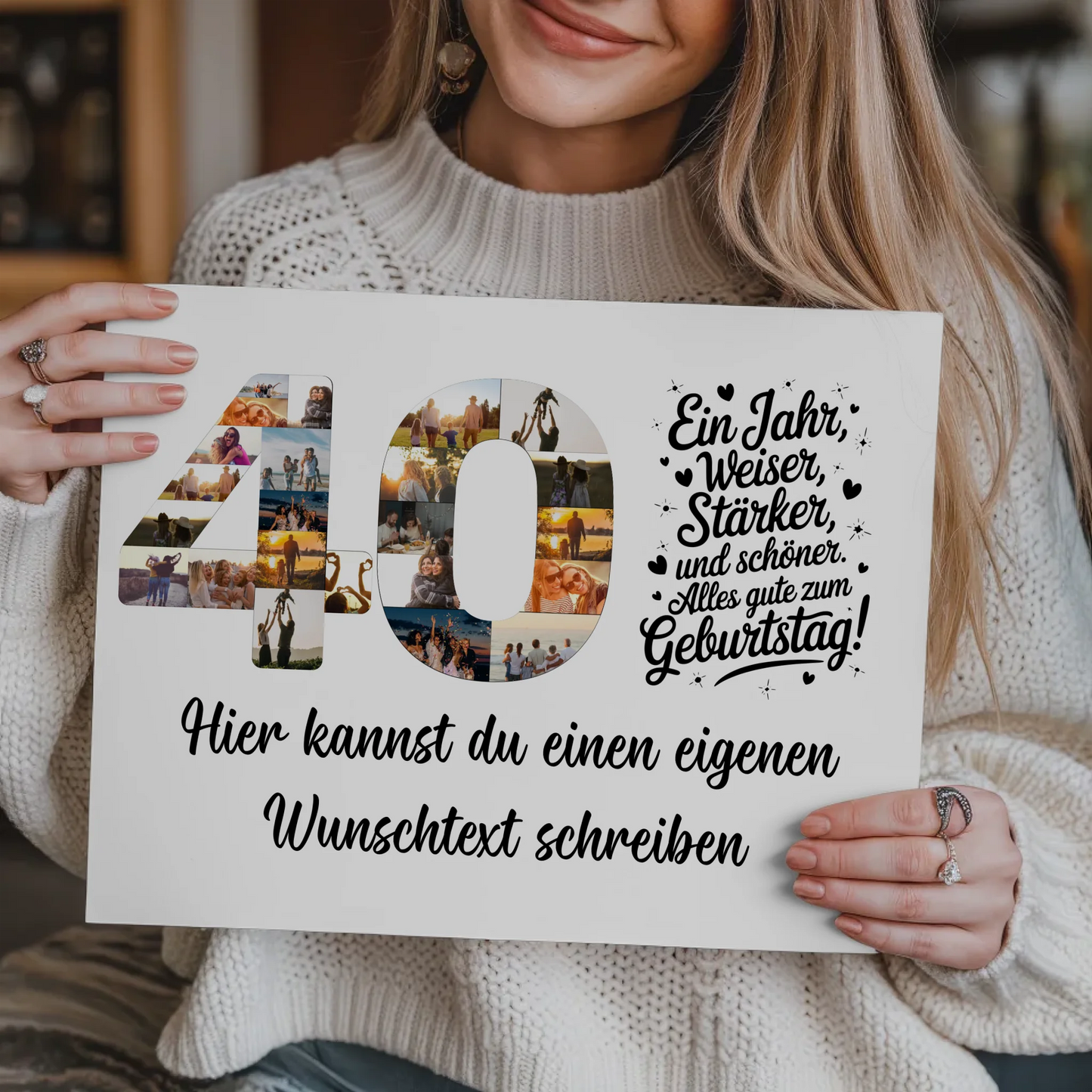 Magnet Wandbild mit Unterschriften 40 Geburtstag Weisheit