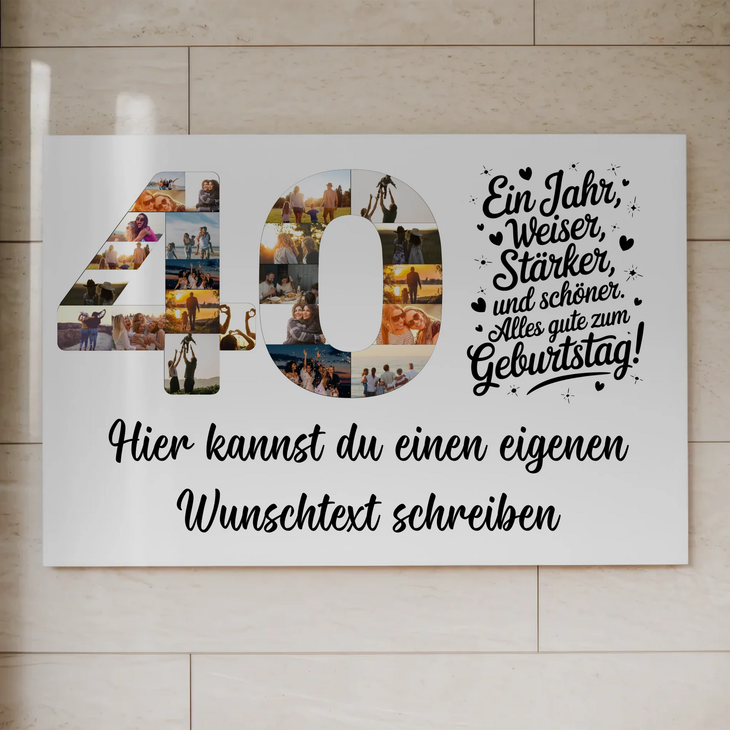 Magnet Wandbild mit Unterschriften 40 Geburtstag Weisheit