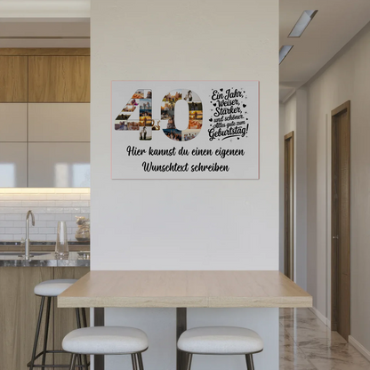 Magnet Wandbild mit Unterschriften 40 Geburtstag Weisheit