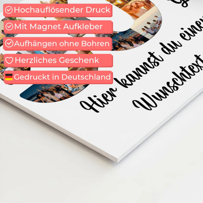 Magnetisches Poster mit Wunschtext 50 Geburtstag Fotoboard