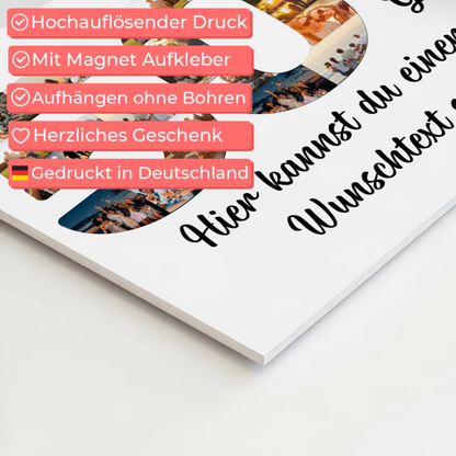 Magnetisches Poster mit Wunschtext 50 Geburtstag Fotoboard