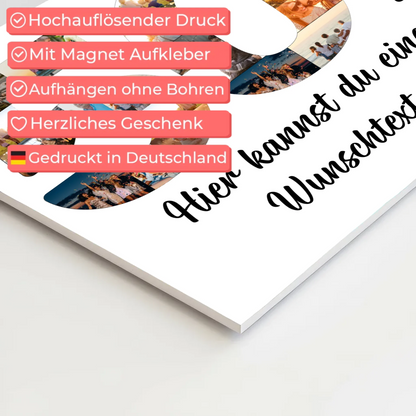 Magnetisches Poster mit Wunschtext 50 Geburtstag Fotoboard