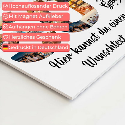 Magnetisches Poster mit Wunschtext 50 Geburtstag Fotoboard
