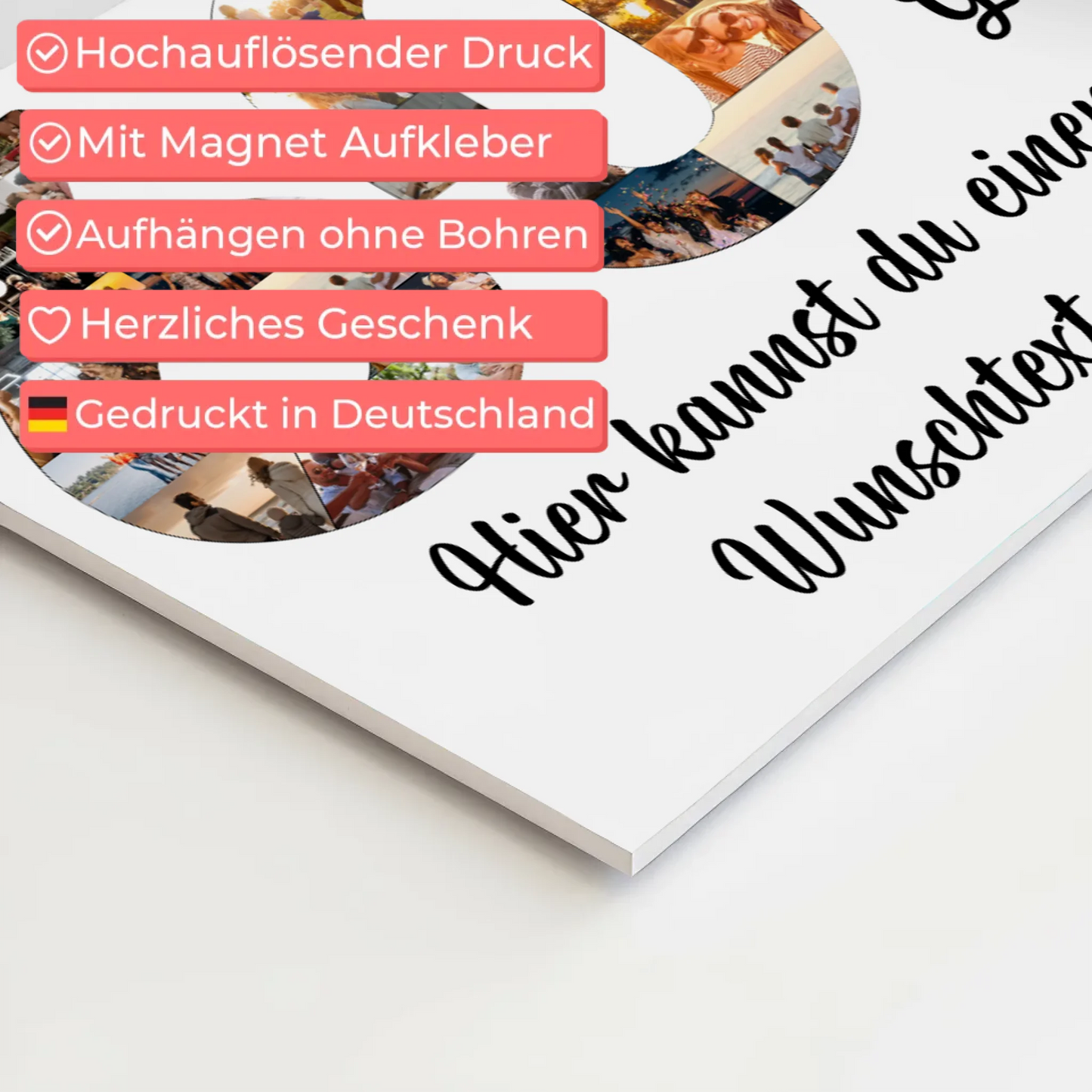 Fotoboard Magnet Poster 60 Geburtstag mit Unterschriften