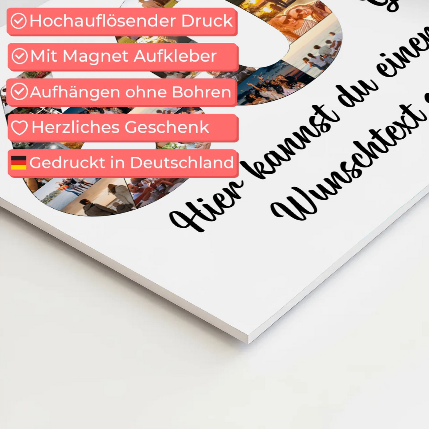 Fotoboard Magnet Poster 60 Geburtstag mit Unterschriften