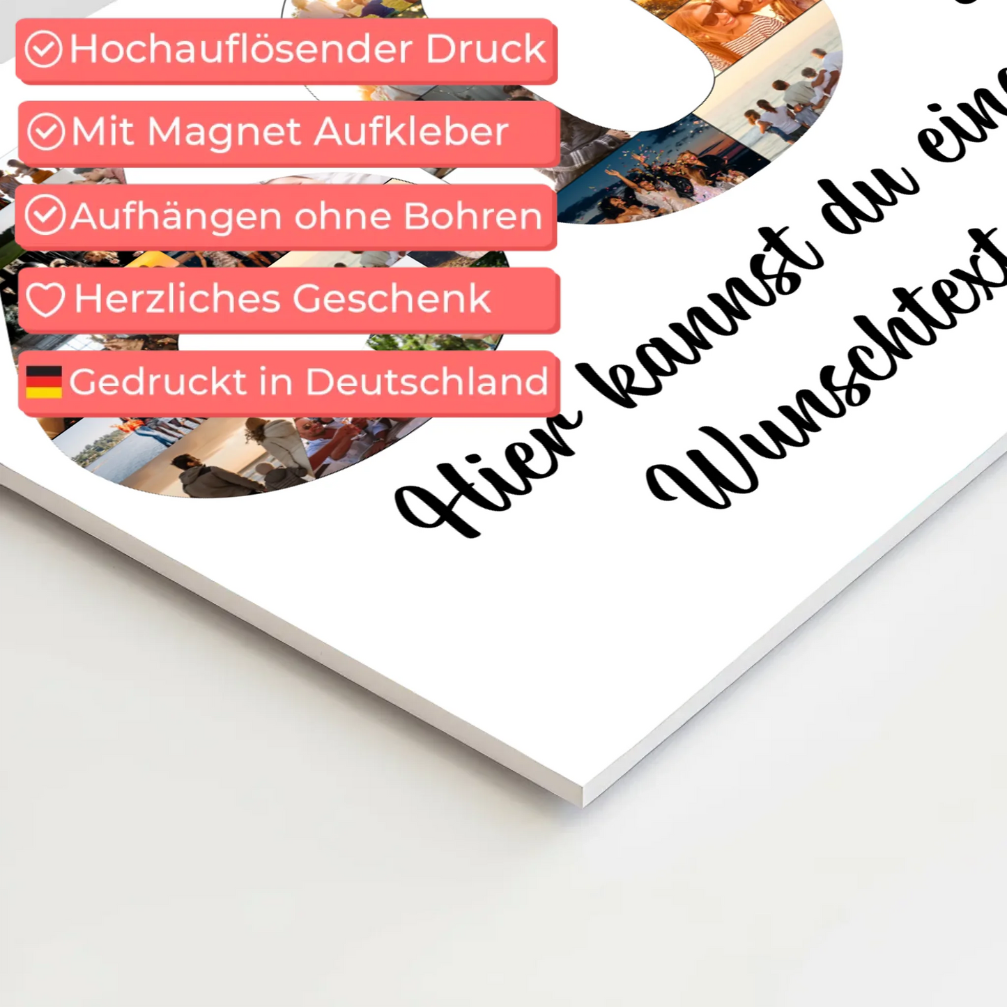 Fotoboard Magnet Poster 60 Geburtstag mit Unterschriften