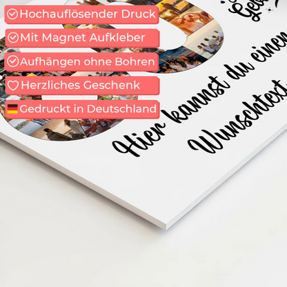 Fotoboard Magnet Poster 60 Geburtstag mit Unterschriften