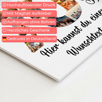 Fotoboard Poster magnetisch mit Wunschtext 70 Geburtstag