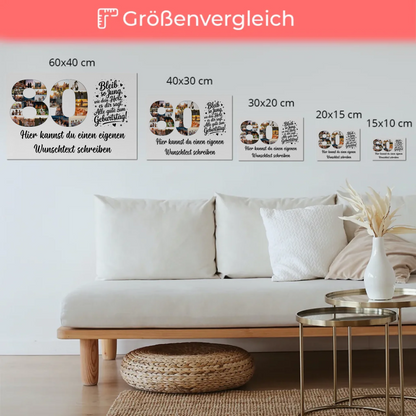 Magnetisches Fotoboard mit Unterschriften 80 Geburtstag Jung