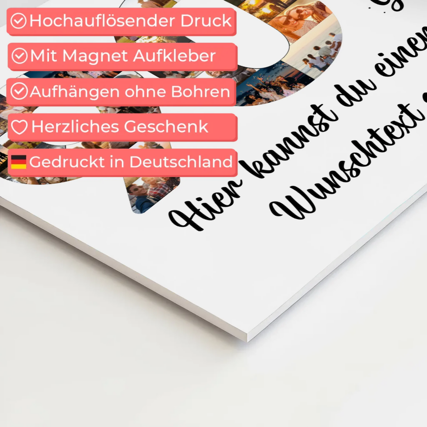 Magnet Poster mit Wunschtext 90 Geburtstag Bleib so Jung