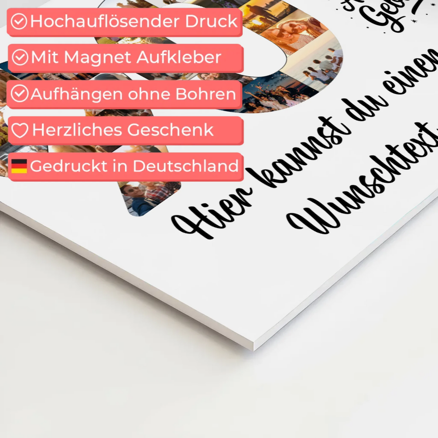 Magnet Poster mit Wunschtext 90 Geburtstag Bleib so Jung