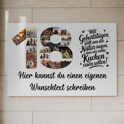 Magnet Wandbild mit Unterschriften 18 Geburtstag Kuchen