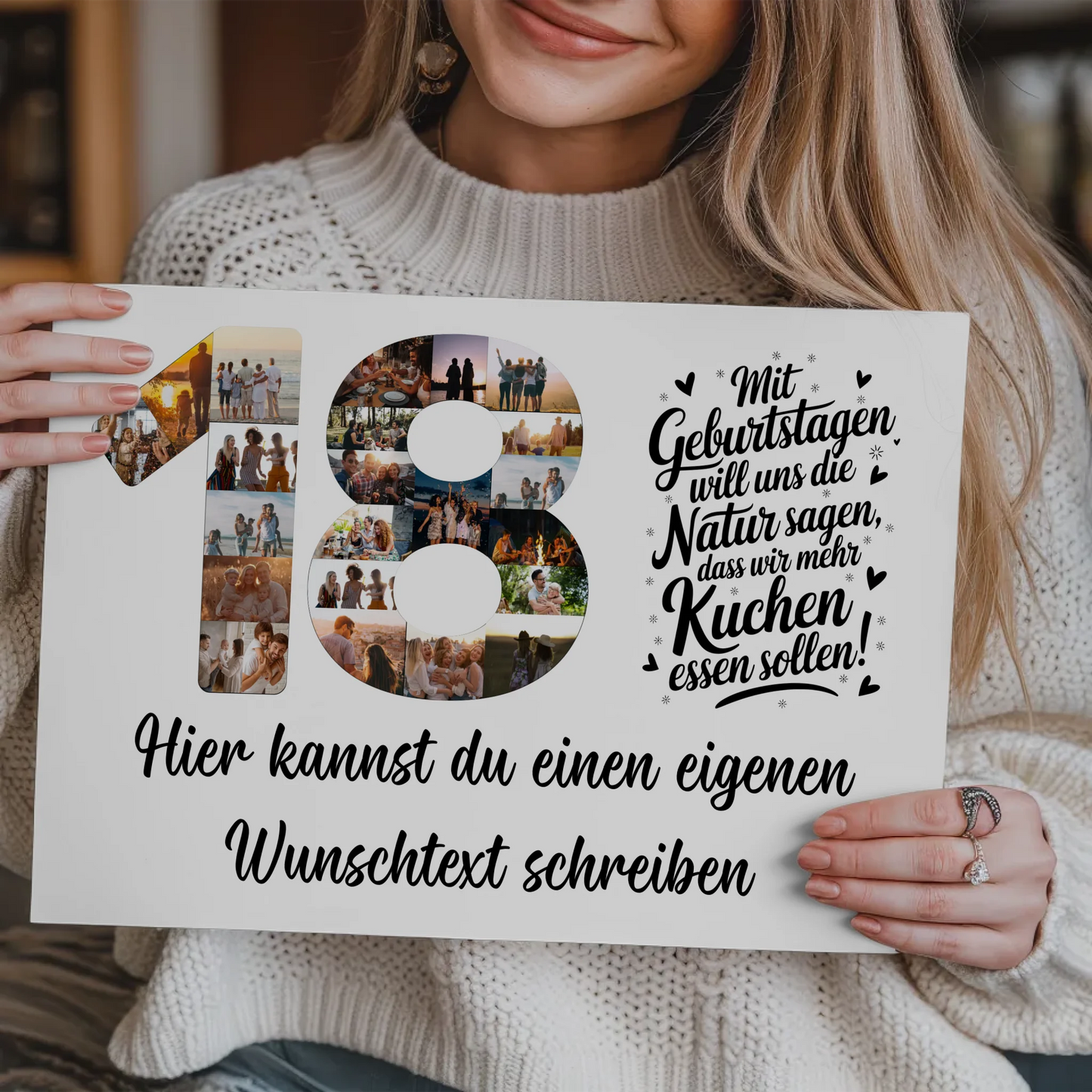 Magnet Wandbild mit Unterschriften 18 Geburtstag Kuchen
