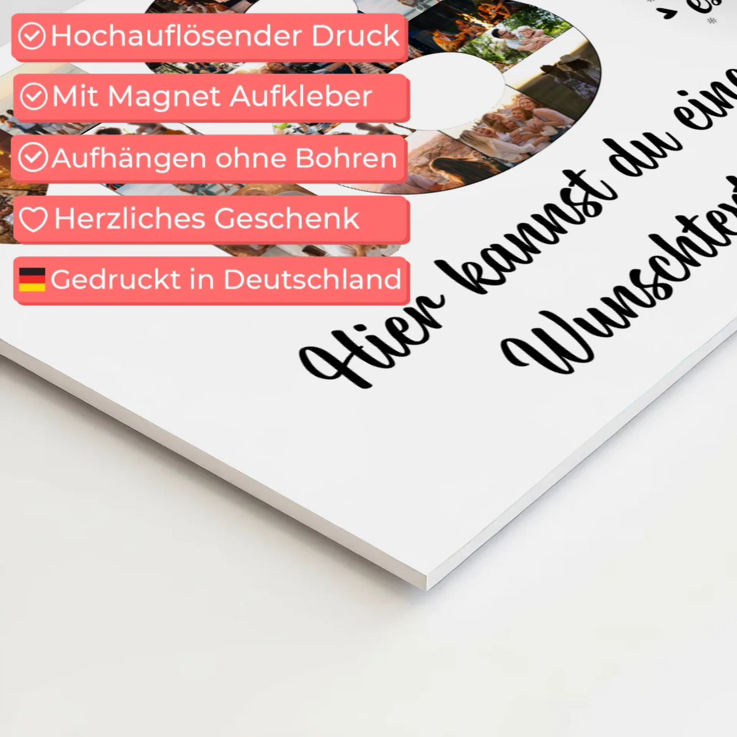 Magnet Wandbild mit Unterschriften 18 Geburtstag Kuchen