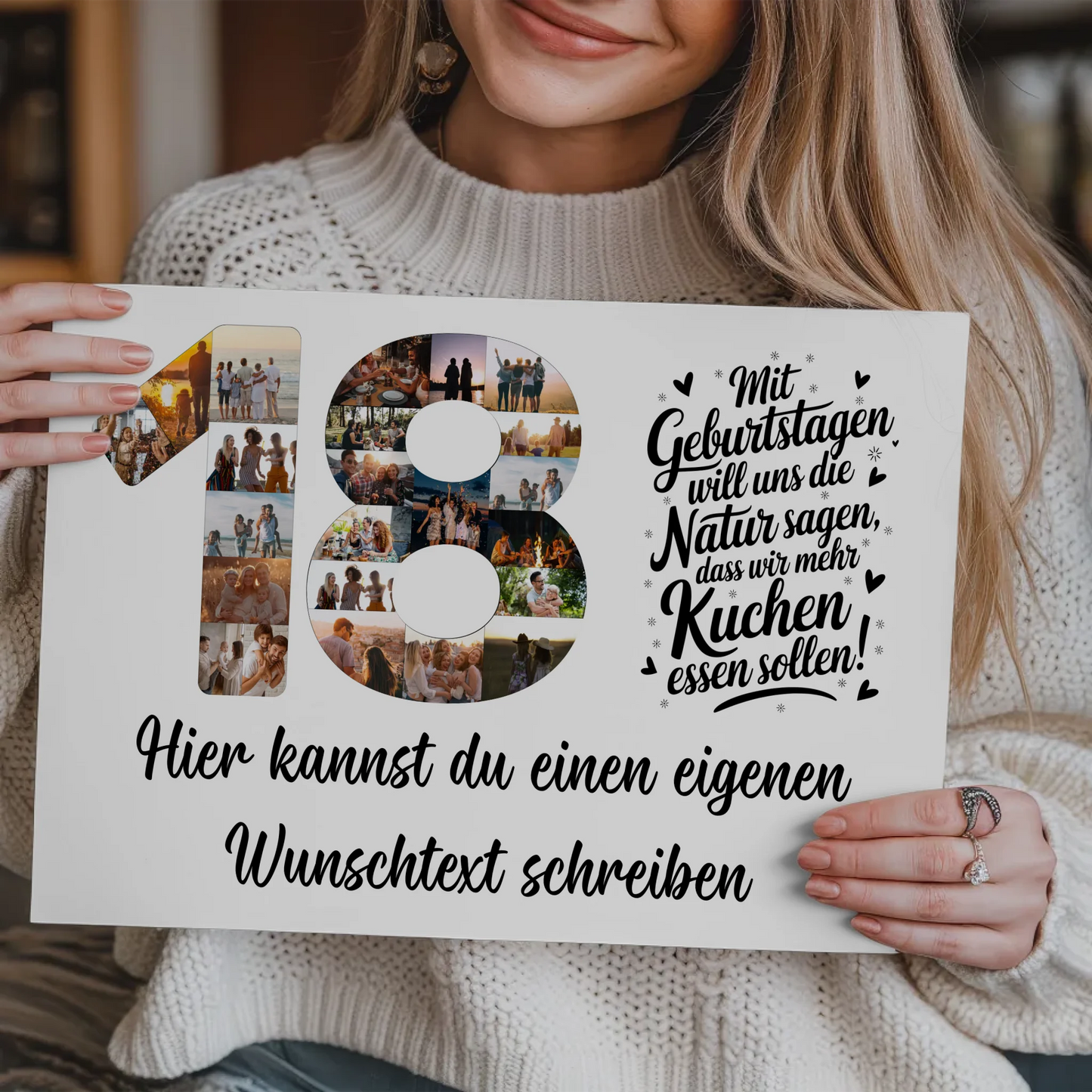 Magnet Wandbild mit Unterschriften 18 Geburtstag Kuchen