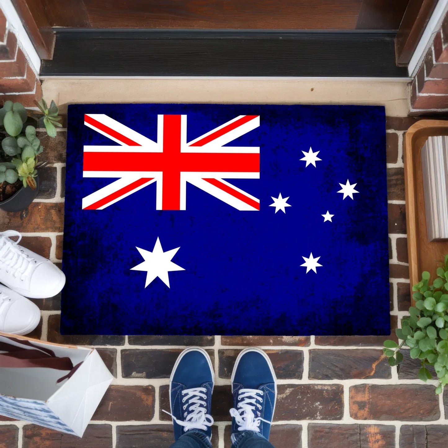 Personalisierte Fußmatte Australien mit Länderflagge und Wunschtext