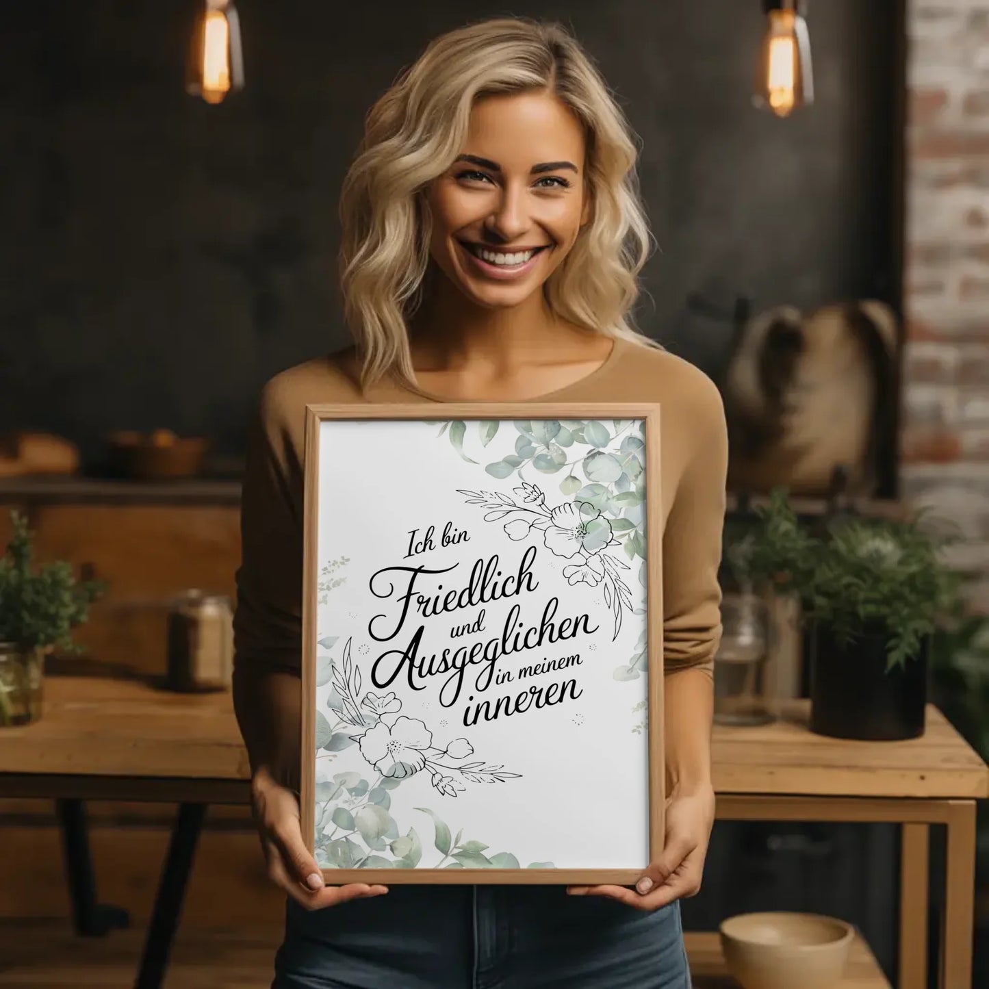 Affirmationsposter Ich bin friedlich ausgeglichen positiv kaufen