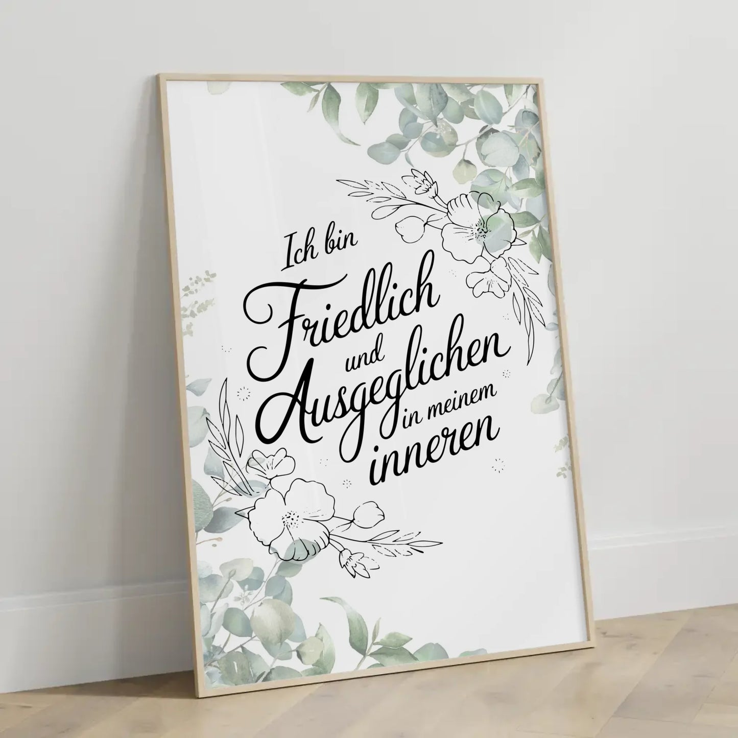 Affirmationsposter Ich bin friedlich ausgeglichen positiv kaufen