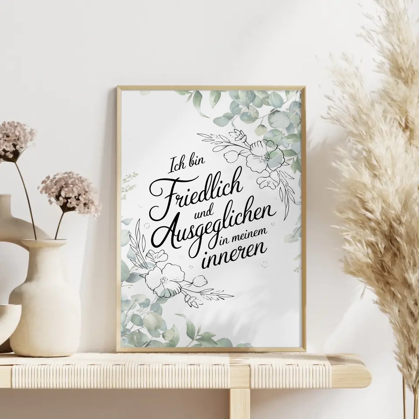 Affirmationsposter Ich bin friedlich ausgeglichen positiv kaufen