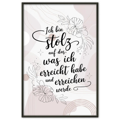 Affirmations Poster Ich bin stolz auf meine Erfolge