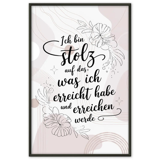 Affirmations Poster Ich bin stolz auf meine Erfolge