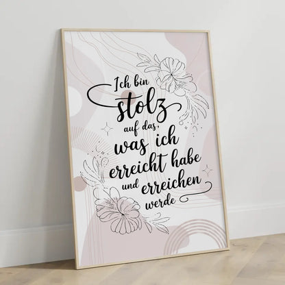 Affirmations Poster Ich bin stolz auf meine Erfolge