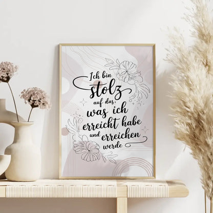 Affirmations Poster Ich bin stolz auf meine Erfolge