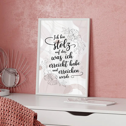 Affirmations Poster Ich bin stolz auf meine Erfolge