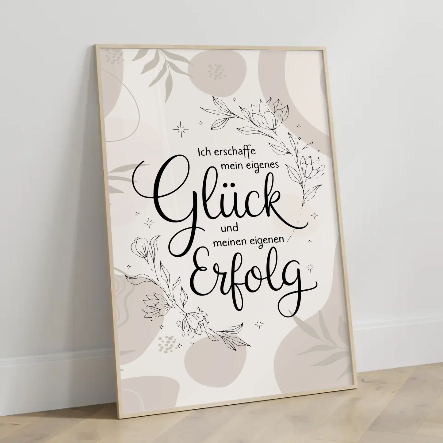 Affirmationsposter Ich erschaffe mein eigenes Glück positiv