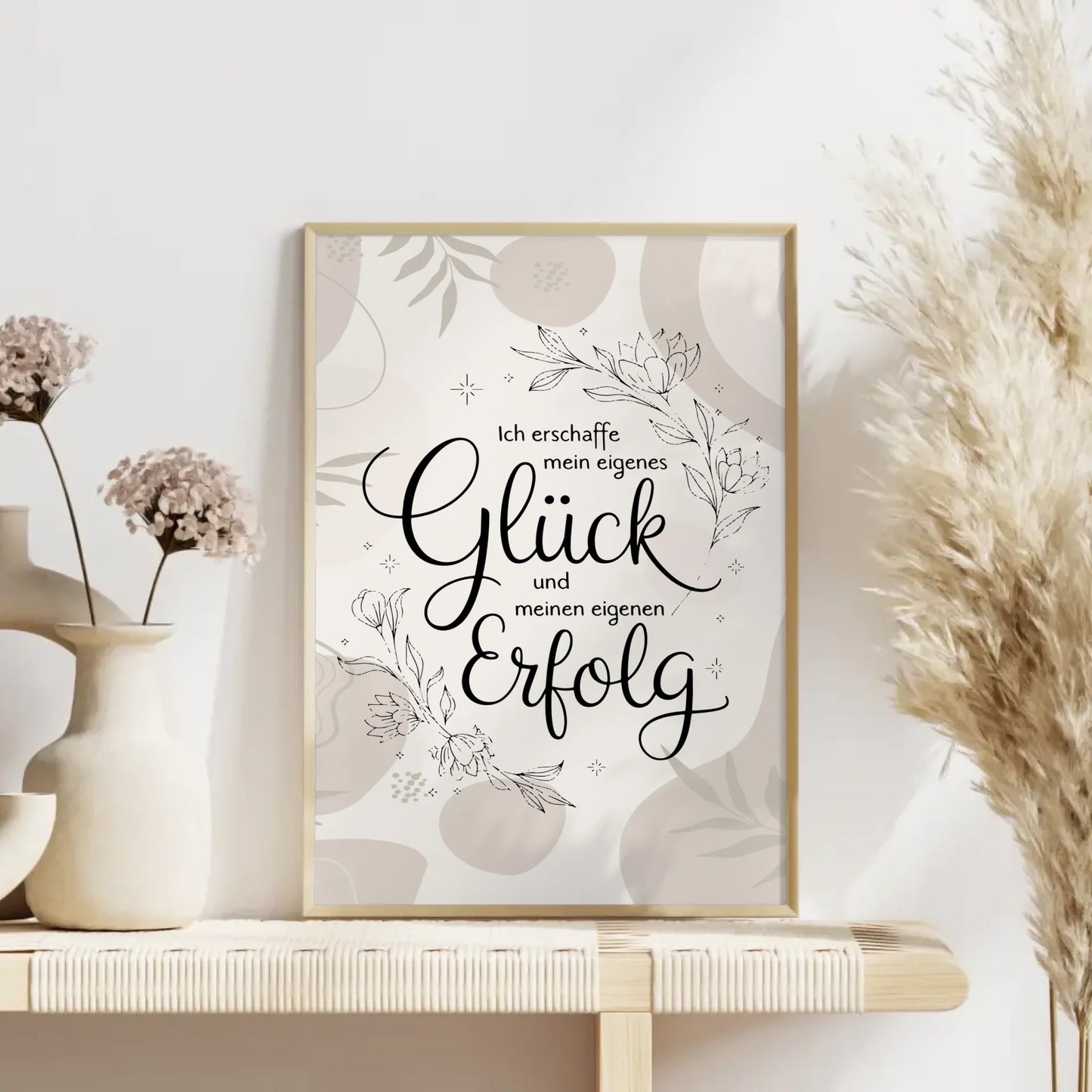 Affirmationsposter Ich erschaffe mein eigenes Glück positiv