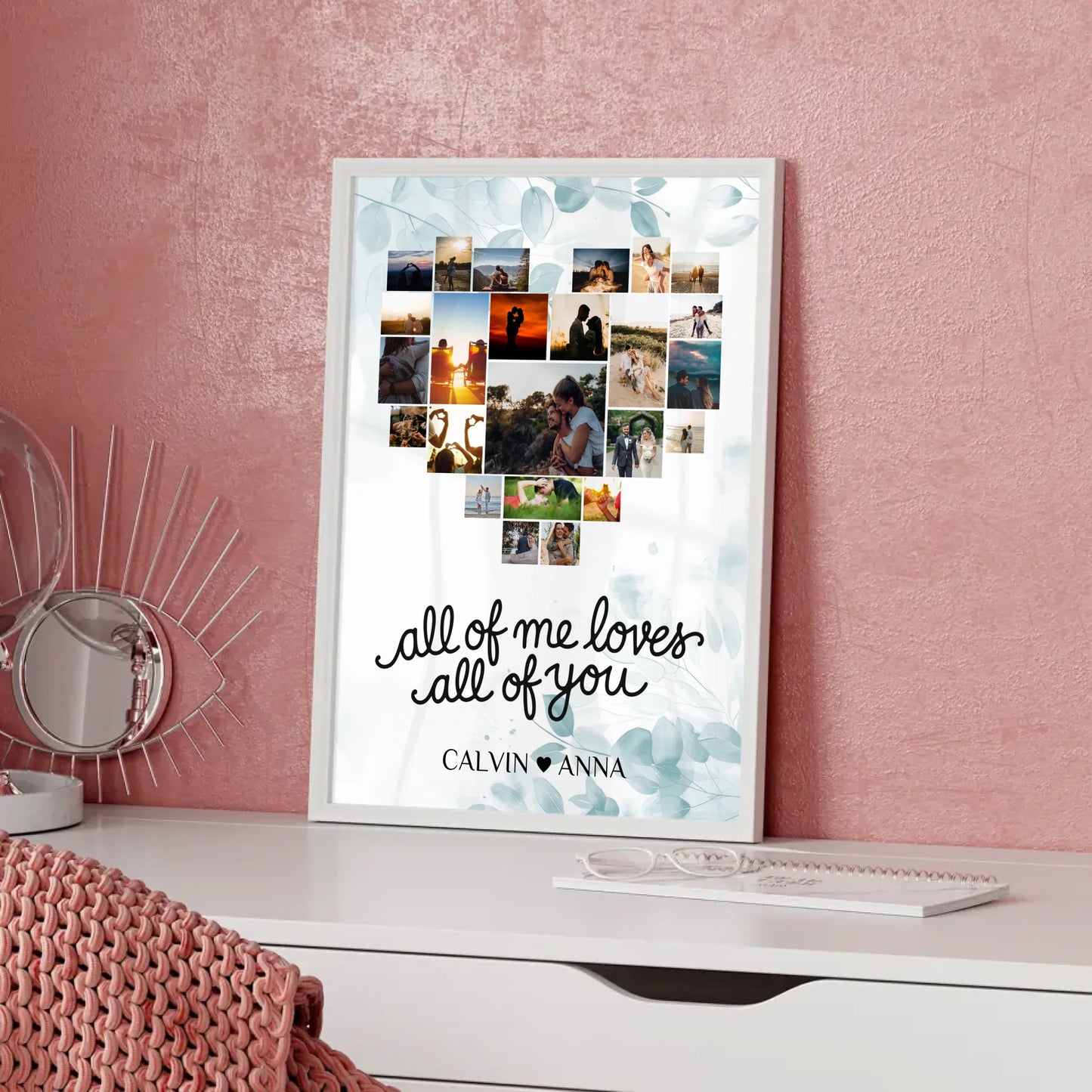 Personalisiertes Poster Fotocollage All Of Me Loves All Of You